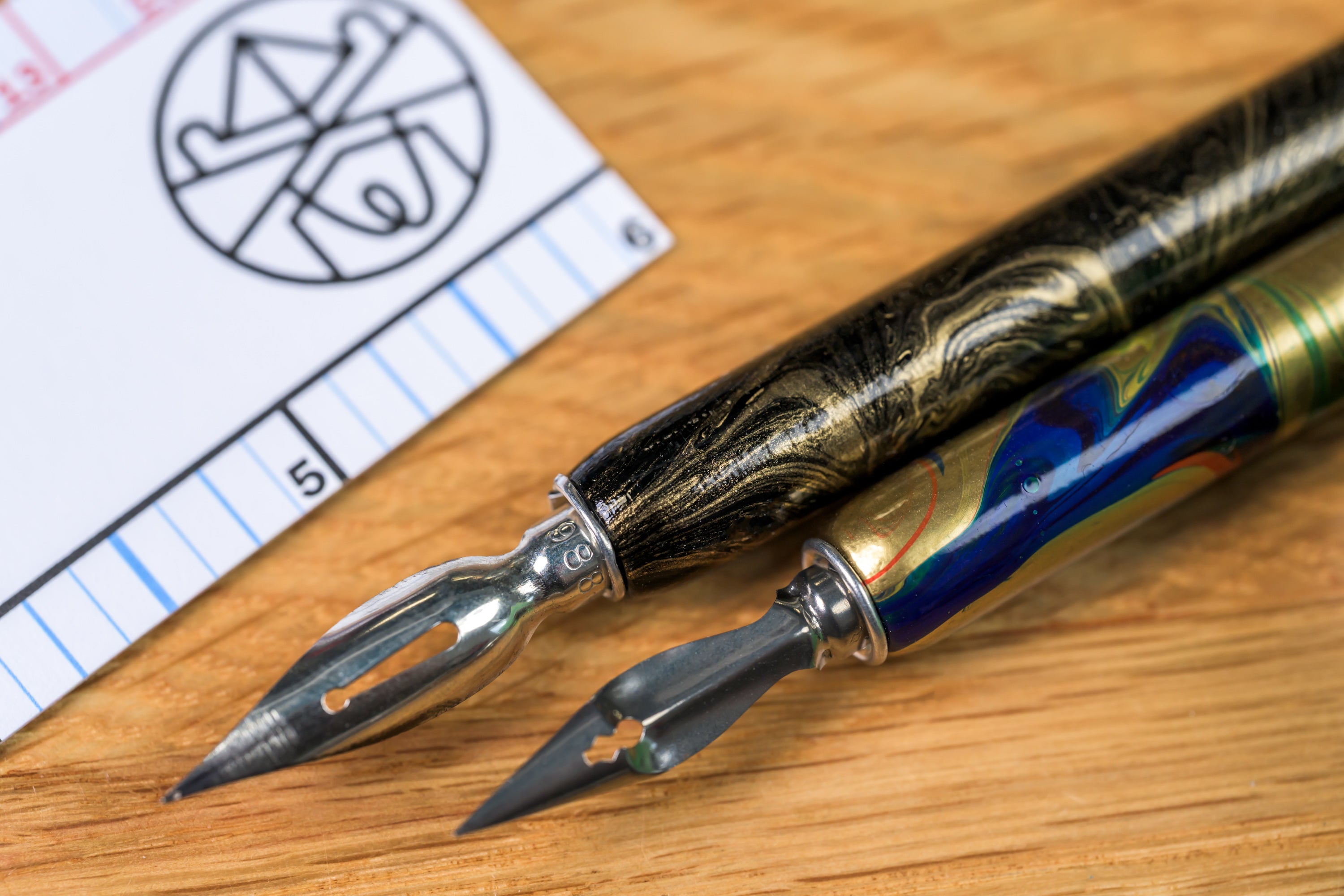 Basic Pen Nib Holder, Marbled Gold/Multi