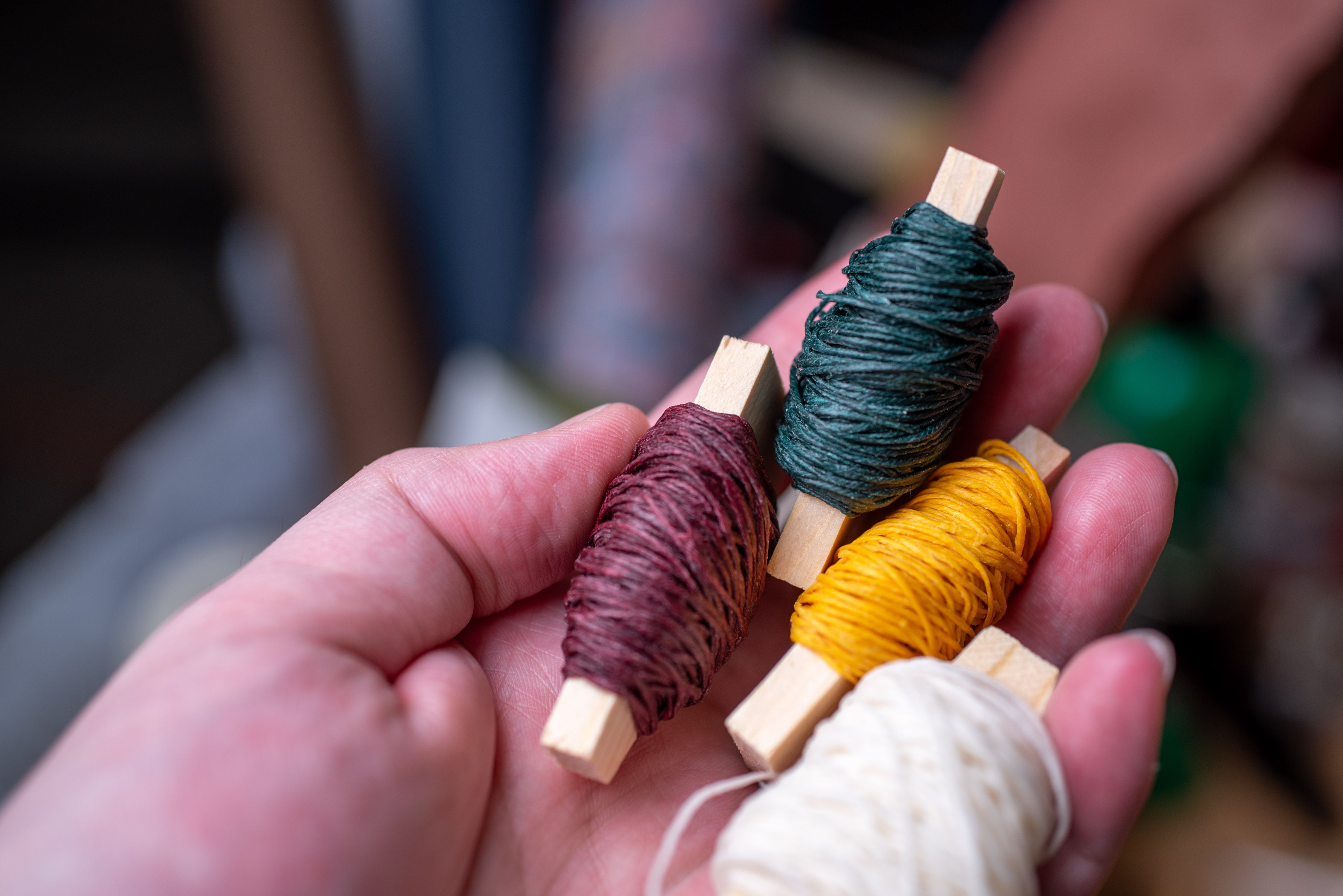 Waxed Linen Thread, Four-Ply, Navy Blue