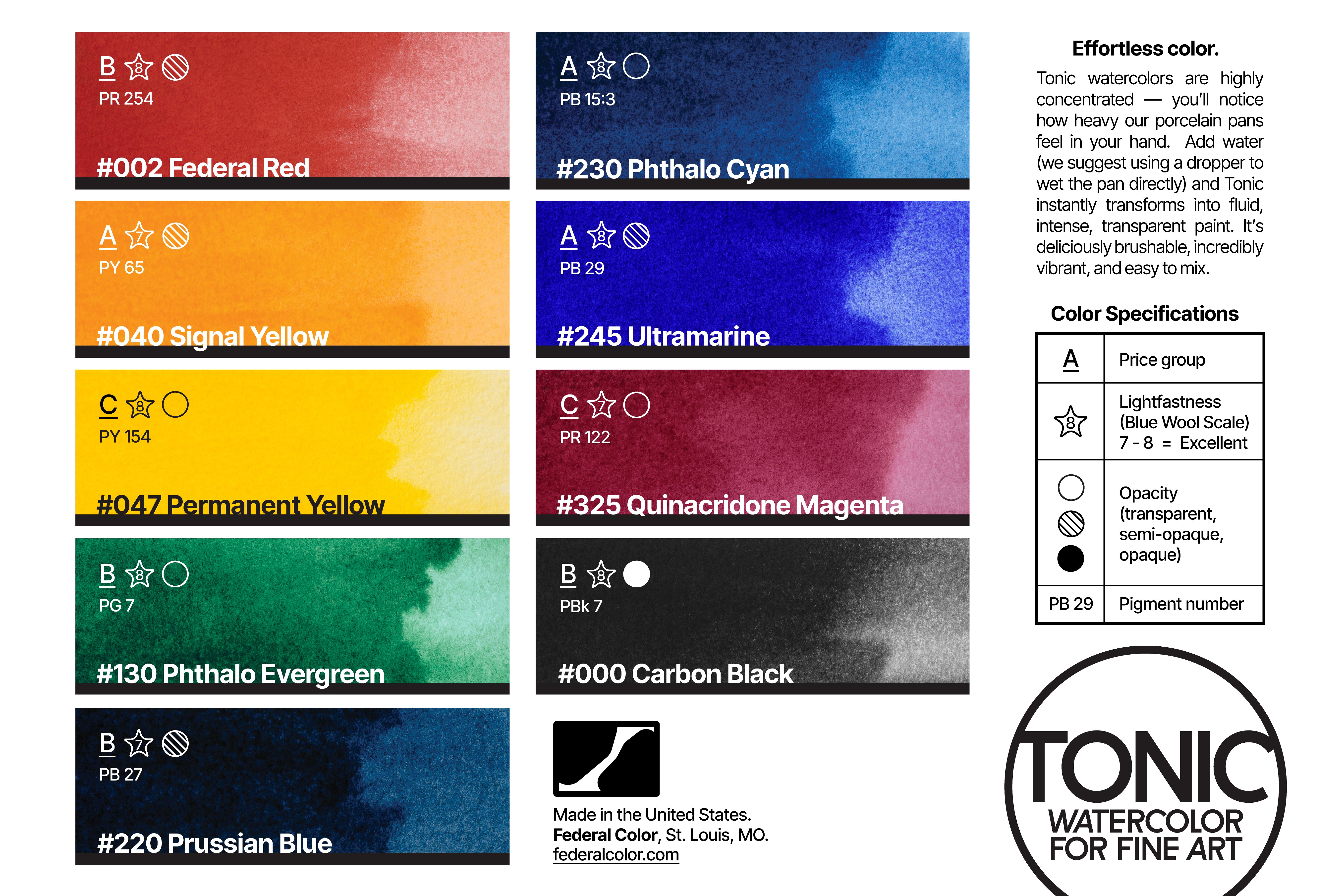 Tonic Watercolor, Porcelain Pan, #240 Phthalo Blue Reddish