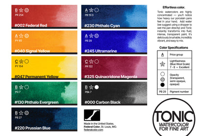 Tonic Watercolor, Porcelain Pan, #240 Phthalo Blue Reddish