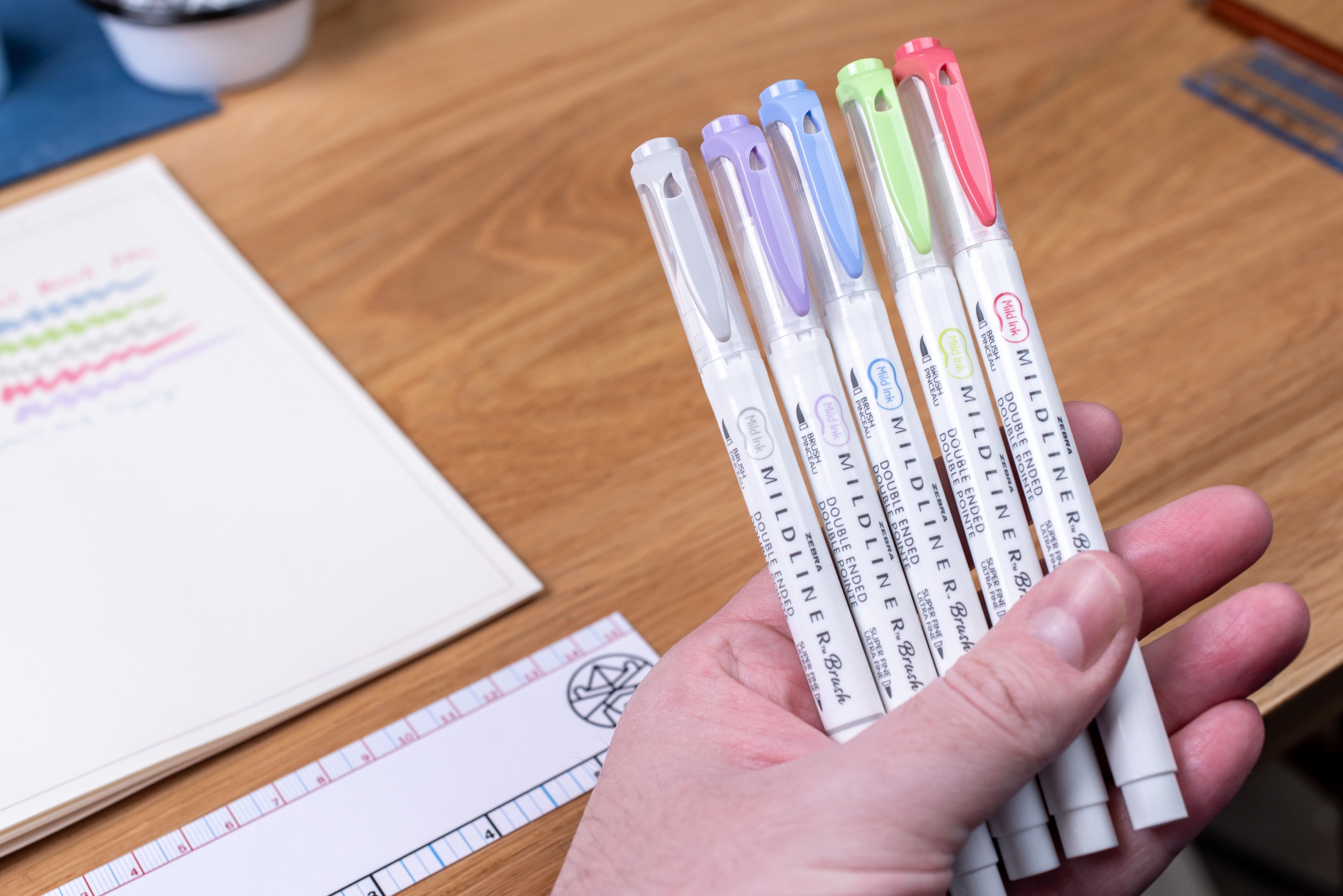 Mildliner Brush Markers, Set of 5