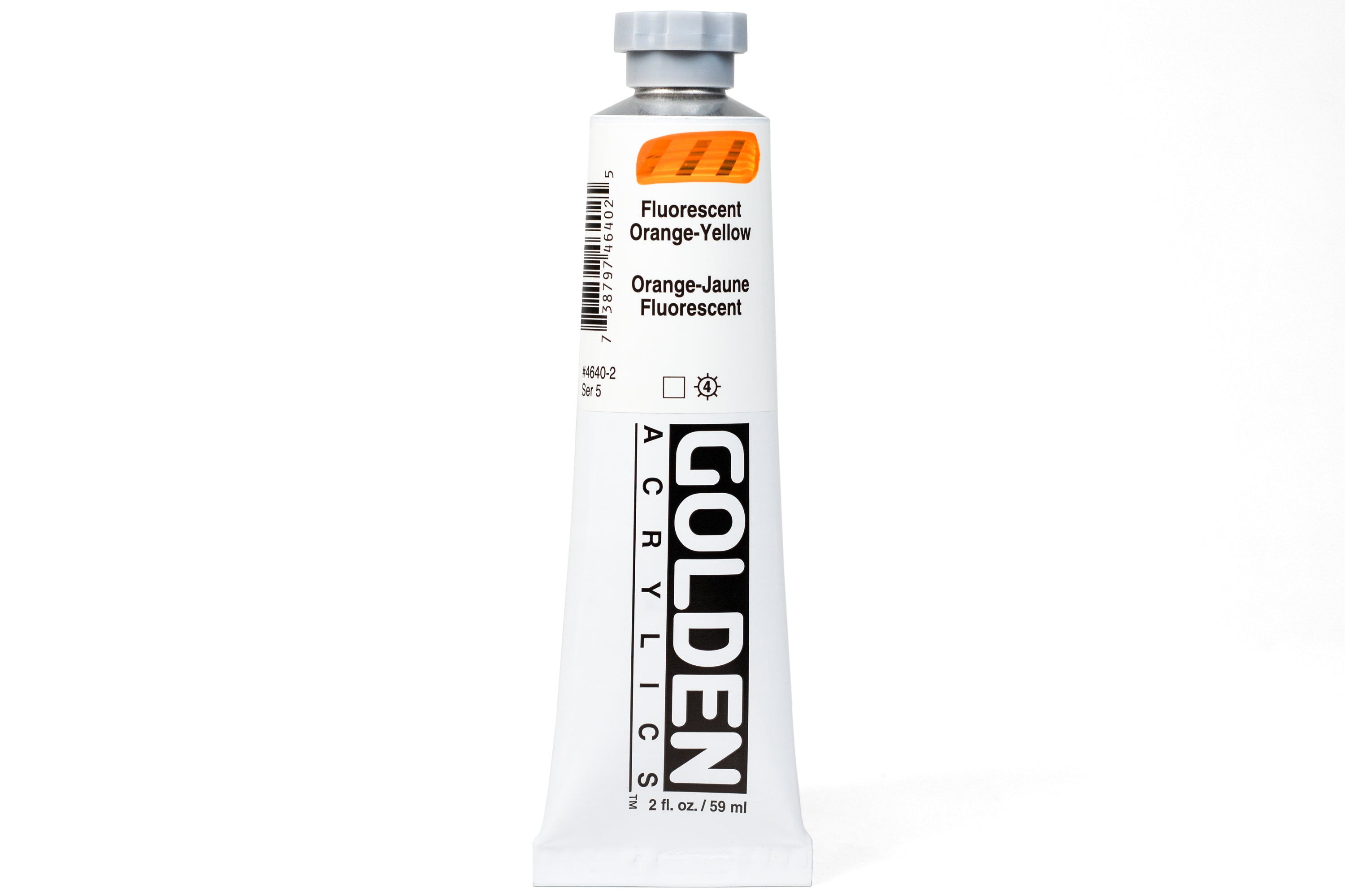 Golden Heavy Body Acrylics, Fluorescent Orange-Yellow, 2 oz. Tube
