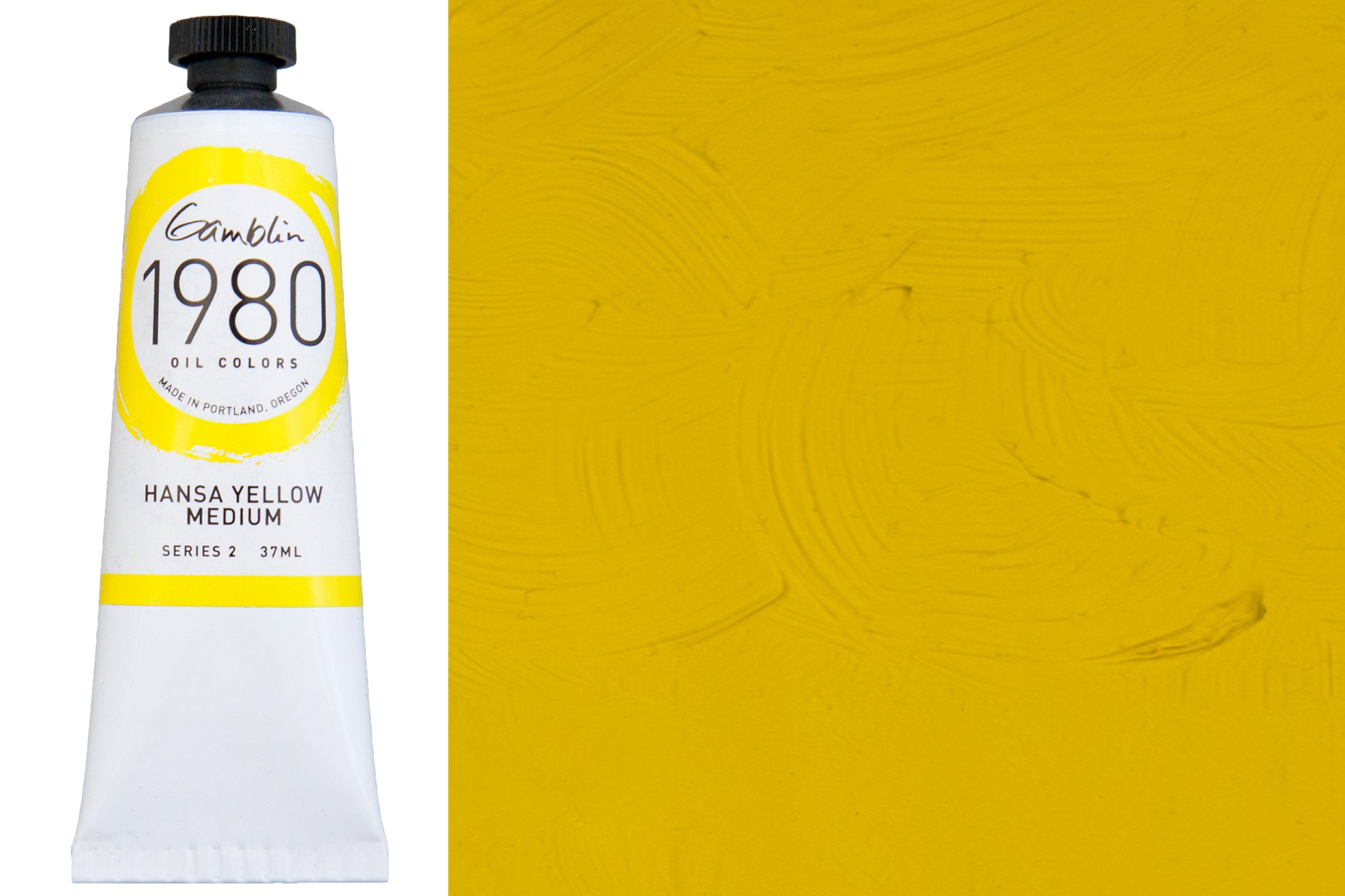 Gamblin 1980 Oil Colors, 37 mL, Hansa Yellow Medium