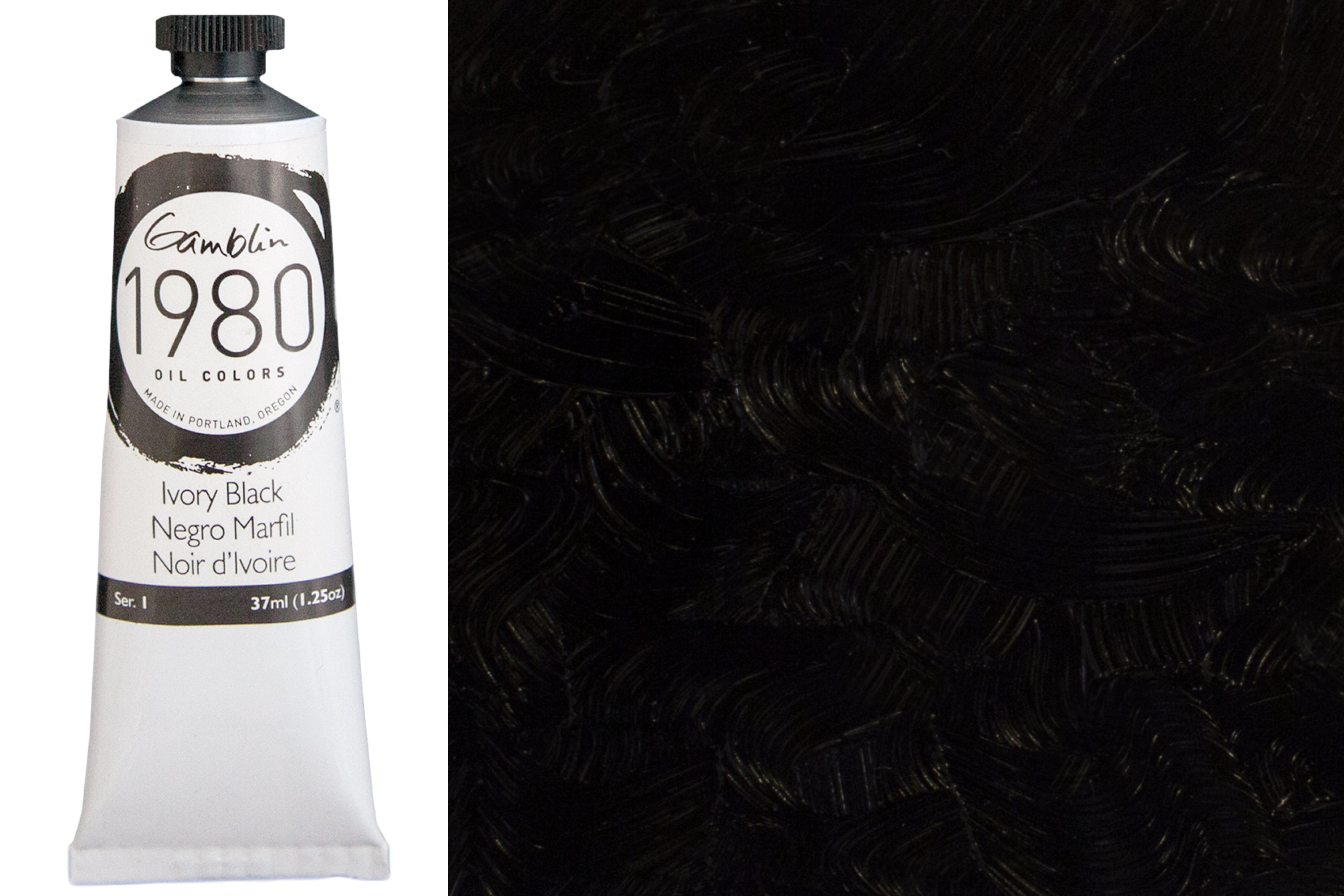 Gamblin 1980 Oil Colors, Ivory Black
