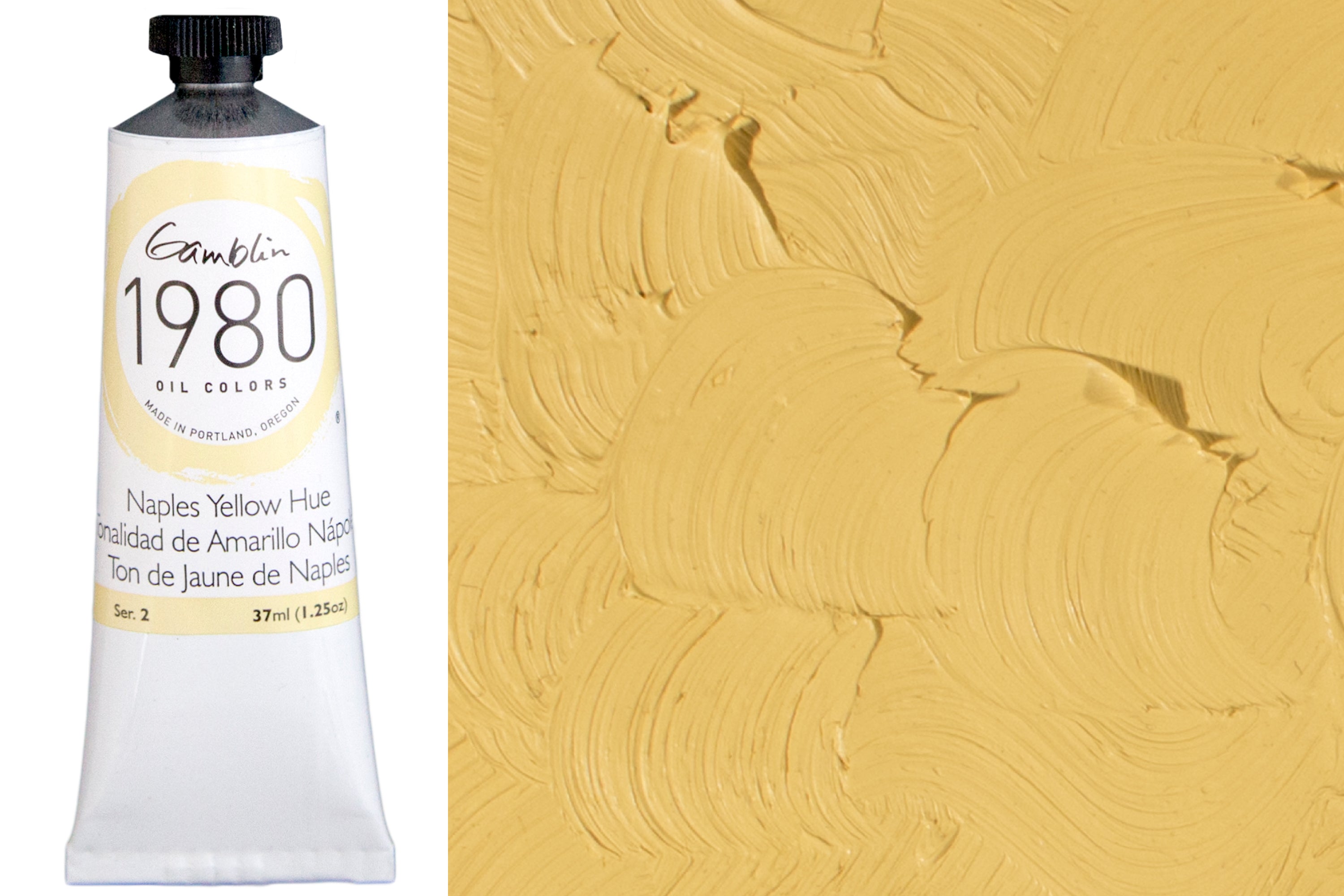 Gamblin 1980 Oil Colors, 37 mL, Naples Yellow Hue