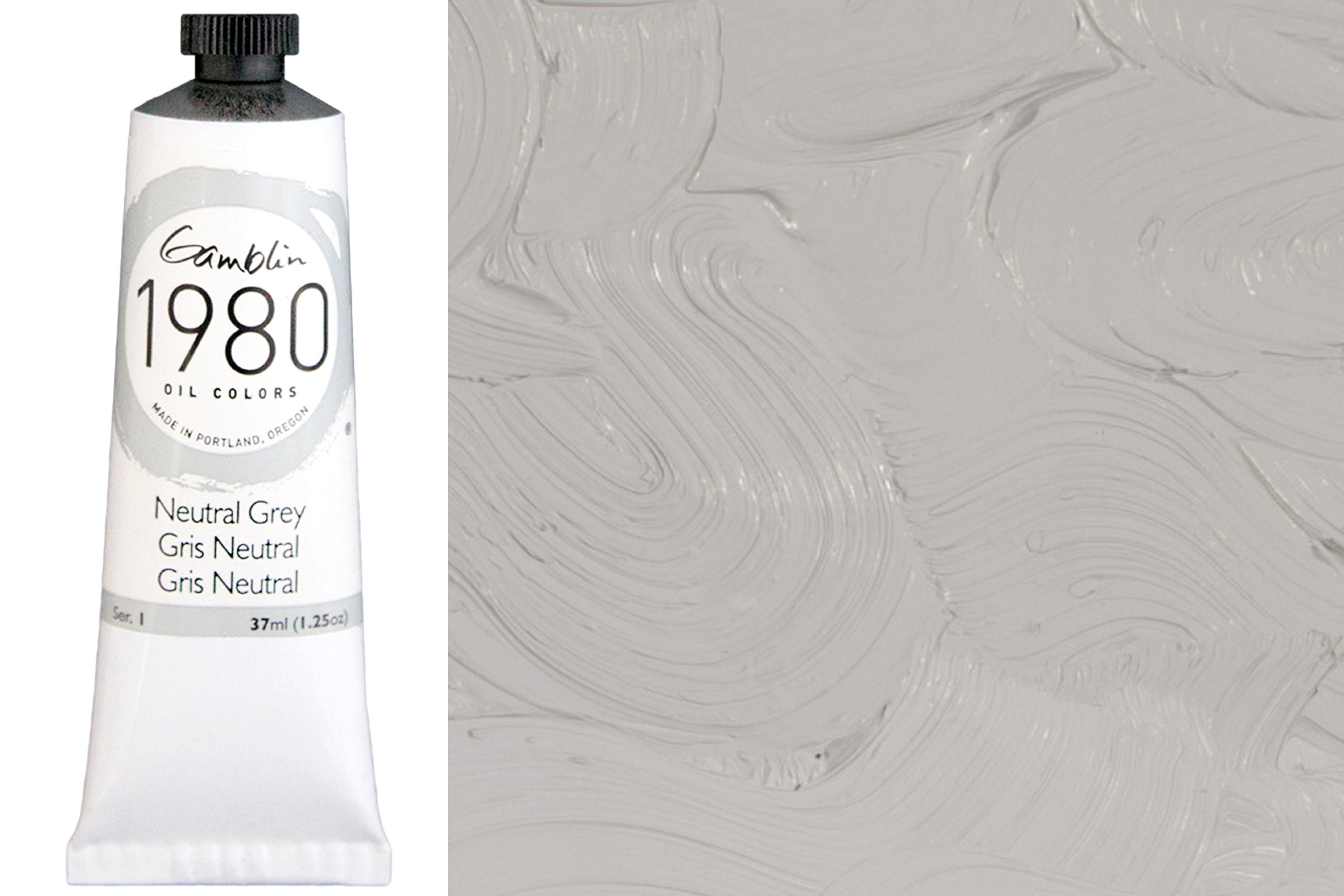 Gamblin 1980 Oil Colors, 37 mL, Neutral Grey