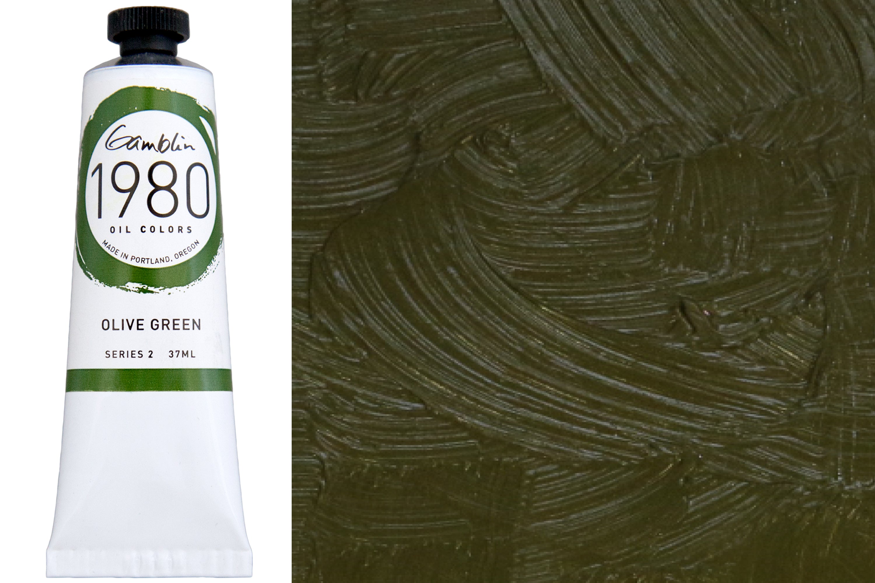 Gamblin 1980 Oil Colors, 37 mL, Olive Green
