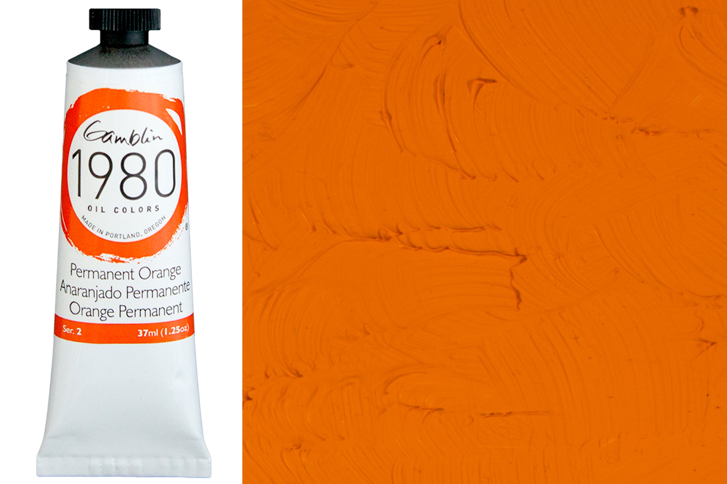 Gamblin 1980 Oil Colors, 37 mL, Permanent Orange