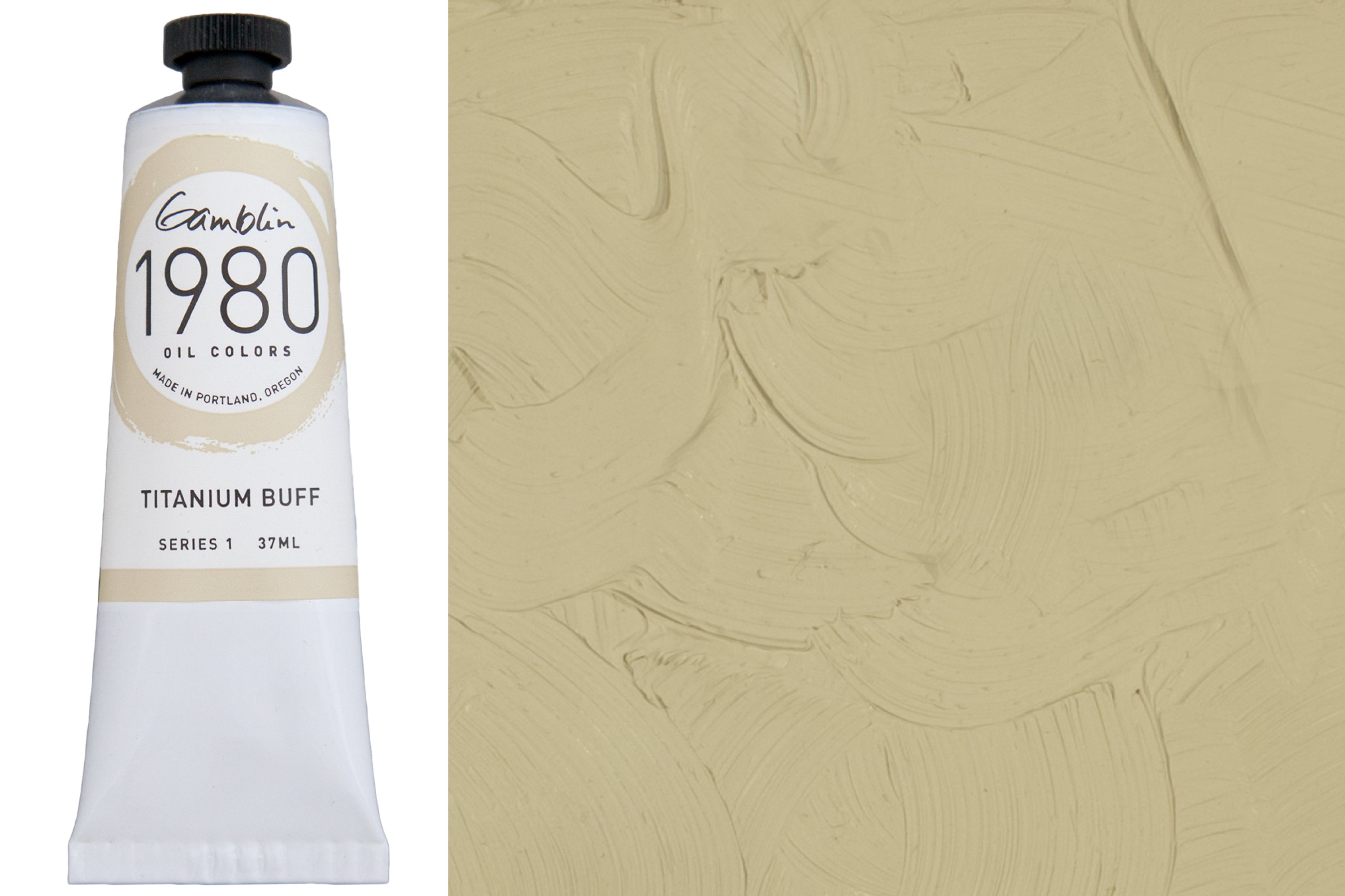 Gamblin 1980 Oil Colors, 37 mL, Titanium Buff