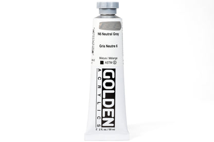 Golden Heavy Body Acrylics, Neutral Gray N6, 2 oz. Tube