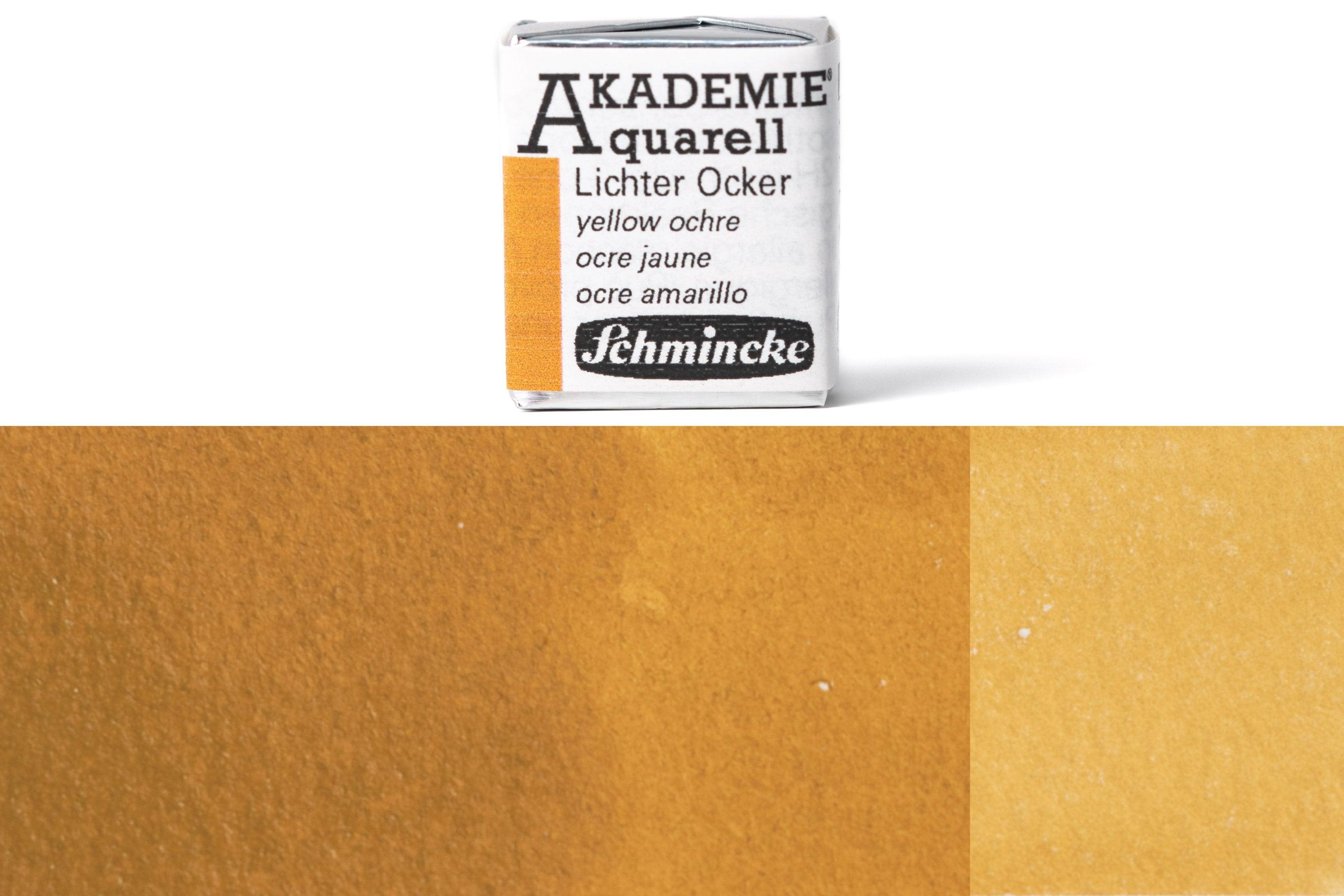 Schmincke - Akademie Watercolor Half Pan, #660 Yellow Ochre - St. Louis Art Supply