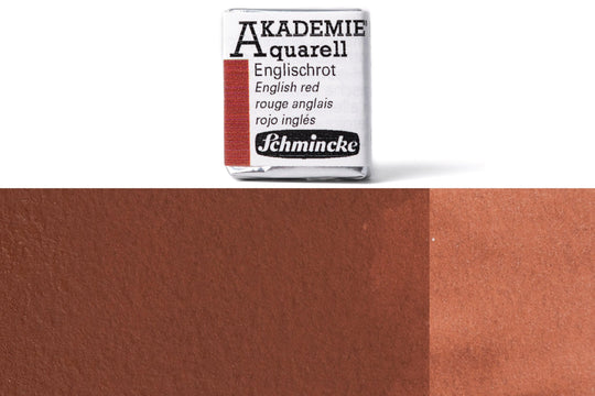 Schmincke - Akademie Watercolor Half Pan, #666 English Red - St. Louis Art Supply