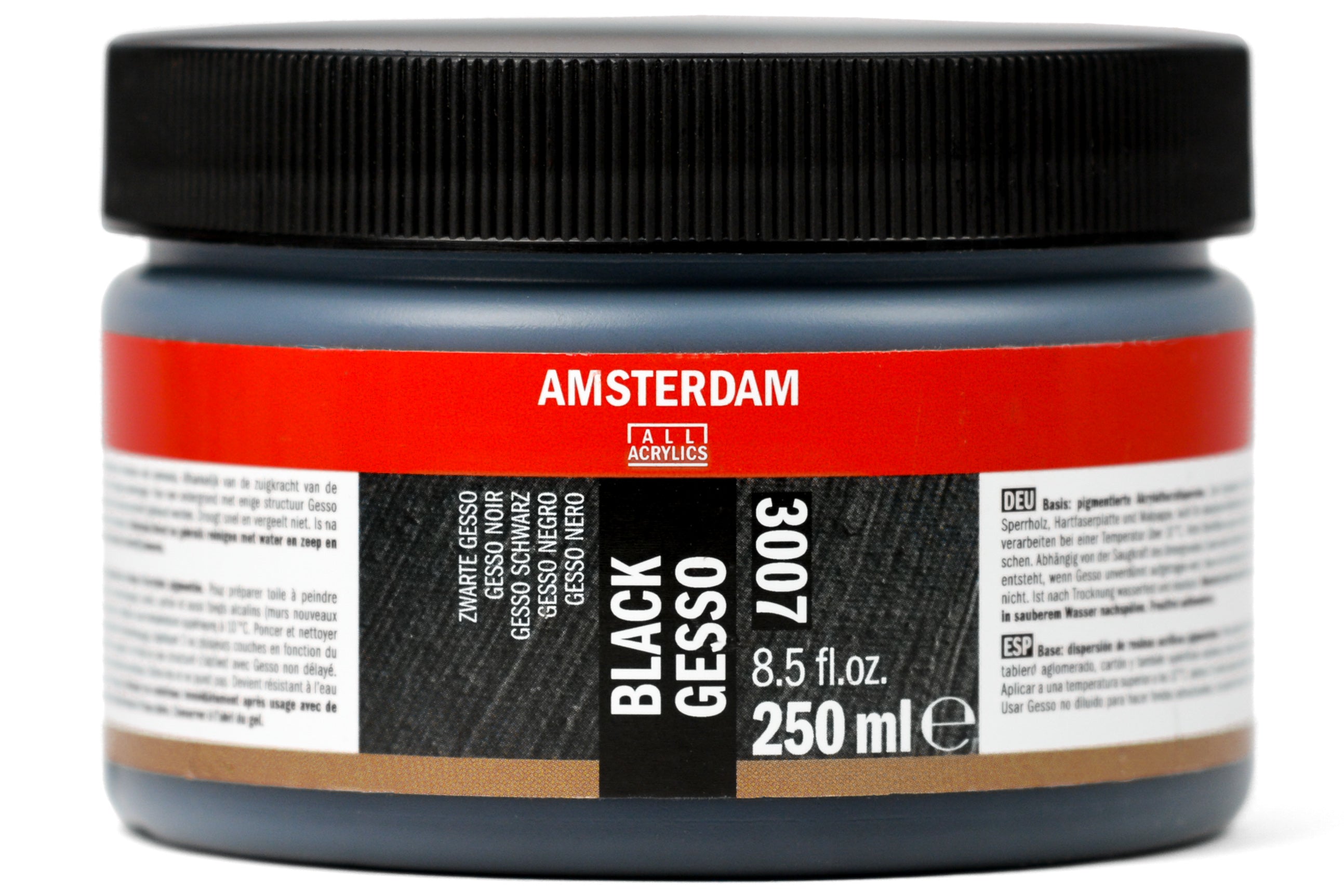 Amsterdam Black Gesso, 250 mL