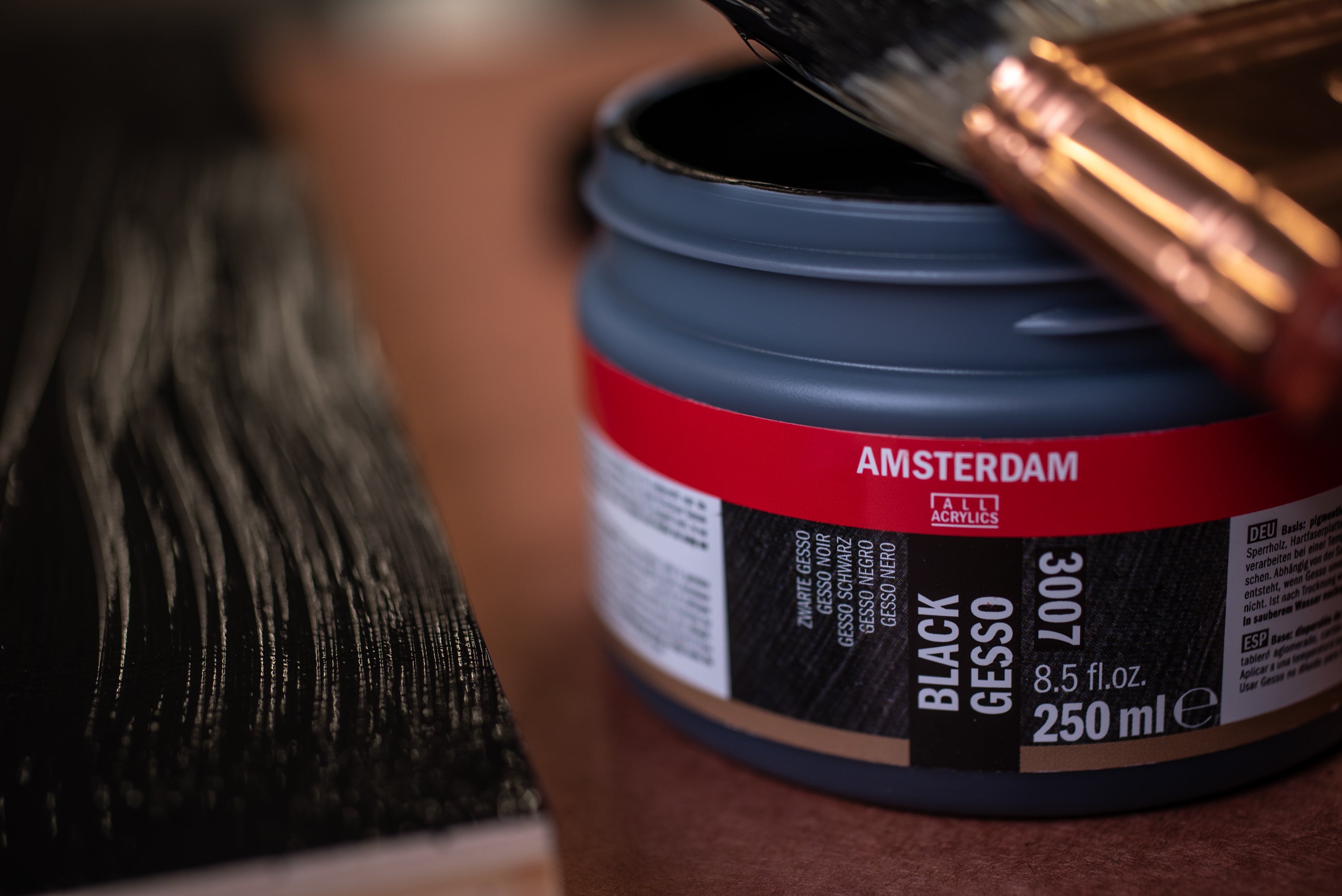 Amsterdam Black Gesso, 250 mL