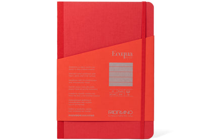 Ecoqua Plus Clothbound Notebook, A5 Lined, Red