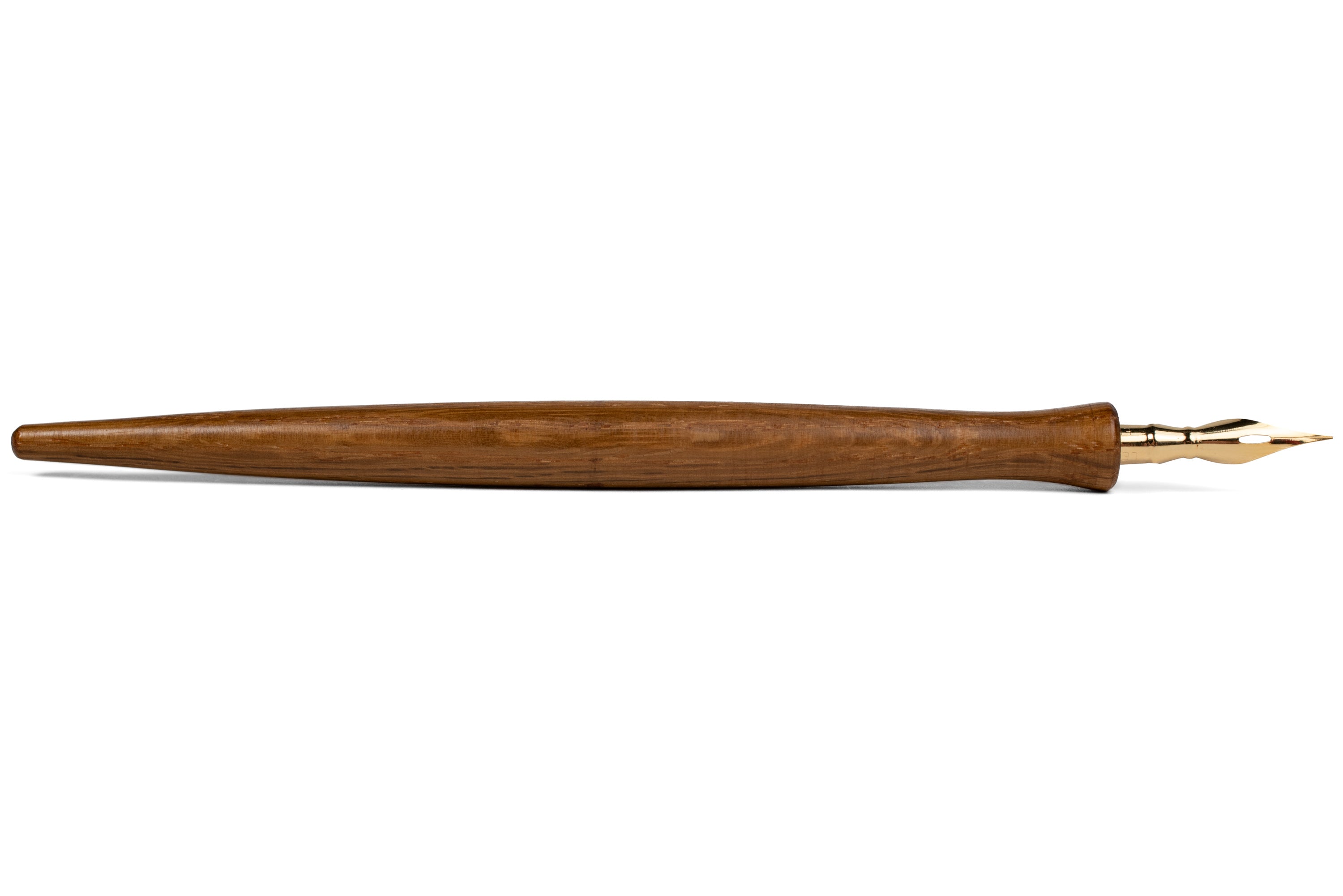 Curve Pen Holder, Aged Oak, with Leonardt #30 Nib
