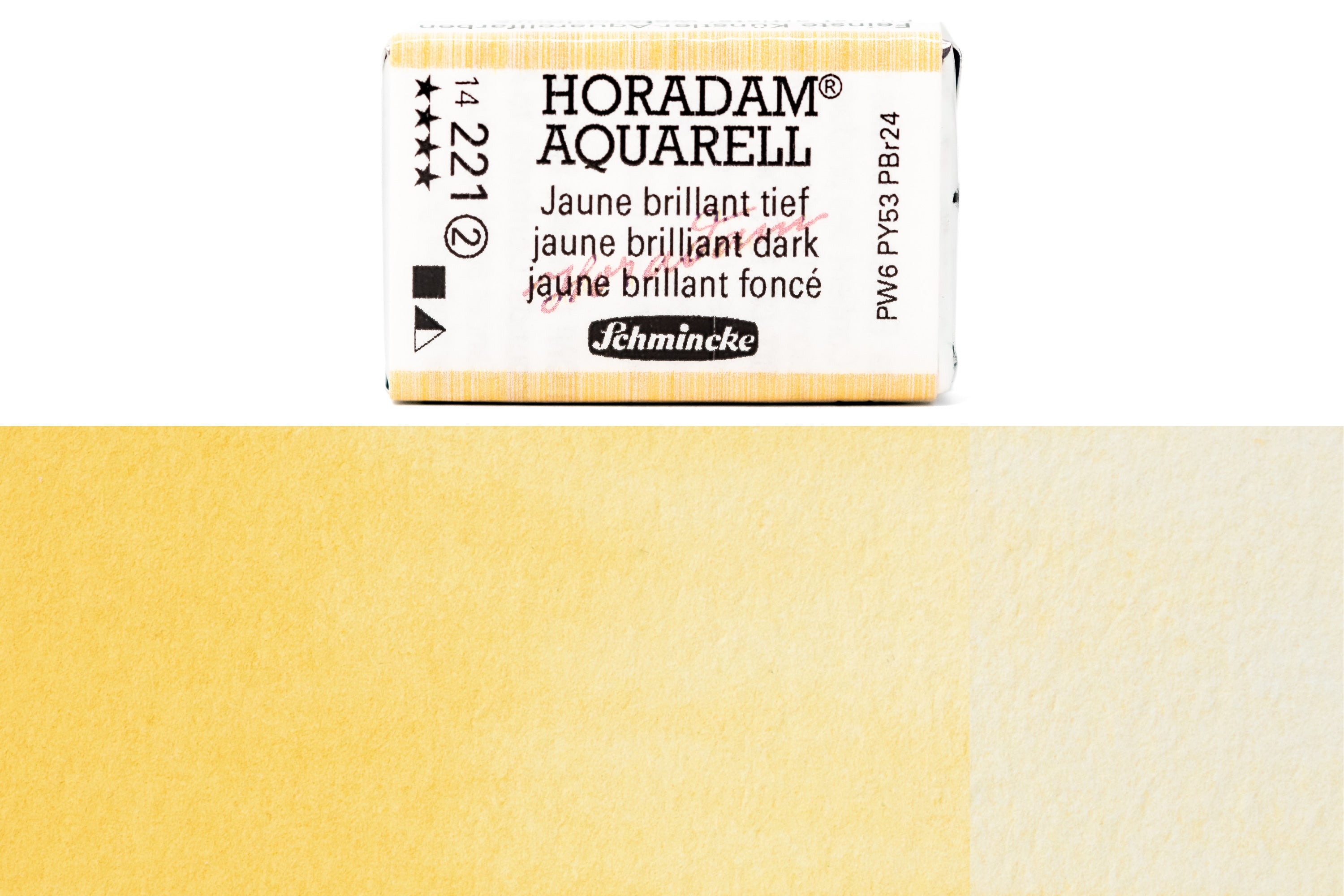 Schmincke - Horadam Watercolor Full Pan, #221 Jaune Brilliant Dark - St. Louis Art Supply