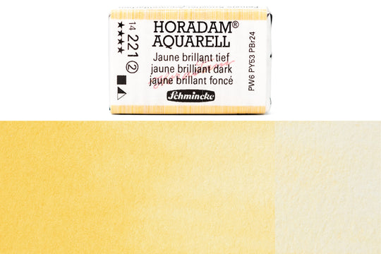 Schmincke - Horadam Watercolor Full Pan, #221 Jaune Brilliant Dark - St. Louis Art Supply