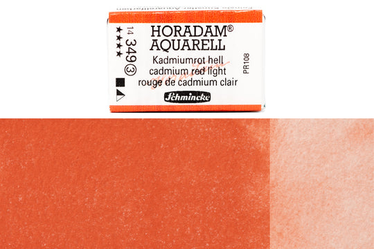 Schmincke - Horadam Watercolor Full Pan, #349 Cadmium Red Light - St. Louis Art Supply