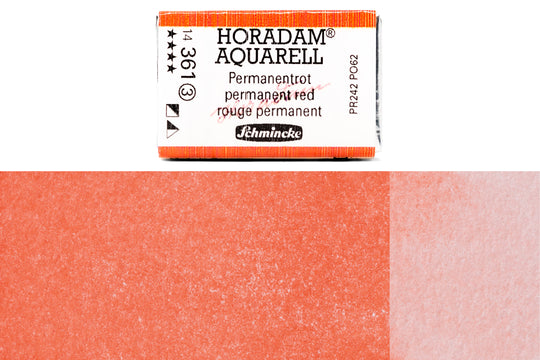 Schmincke - Horadam Watercolor Full Pan, #361 Permanent Red - St. Louis Art Supply