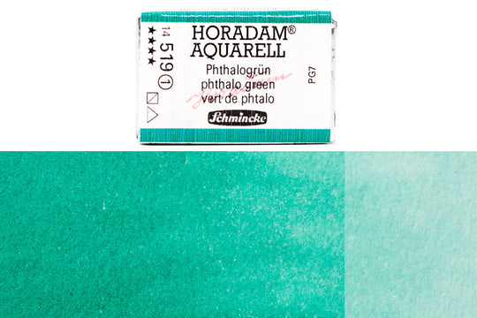 Schmincke - Horadam Watercolor Full Pan, #519 Phthalo Green - St. Louis Art Supply