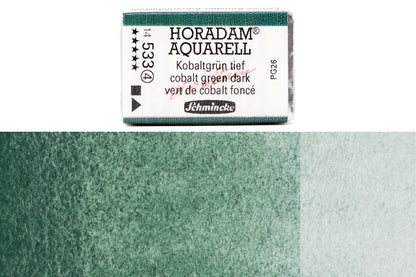 Schmincke - Horadam Watercolor Full Pan, #533 Cobalt Green Dark - St. Louis Art Supply