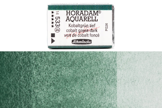 Schmincke - Horadam Watercolor Full Pan, #533 Cobalt Green Dark - St. Louis Art Supply