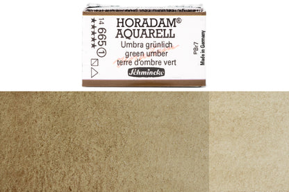 Schmincke - Horadam Watercolor Full Pan, #665 Green Umber - St. Louis Art Supply
