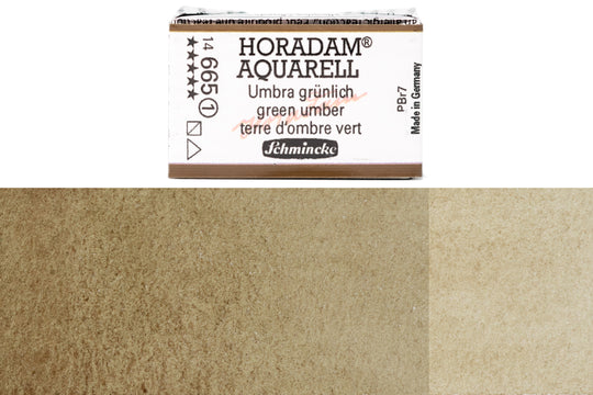 Schmincke - Horadam Watercolor Full Pan, #665 Green Umber - St. Louis Art Supply