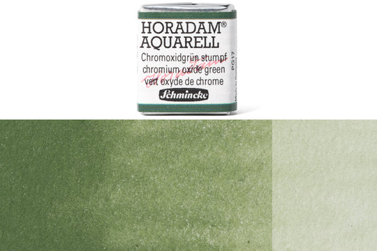 Schmincke - Horadam Watercolor Half Pan, #512 Chromium Oxide Green - St. Louis Art Supply