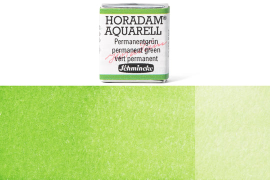 Schmincke - Horadam Watercolor Half Pan, #526 Permanent Green - St. Louis Art Supply