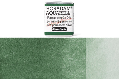 Schmincke - Horadam Watercolor Half Pan, #534 Permanent Green Olive - St. Louis Art Supply