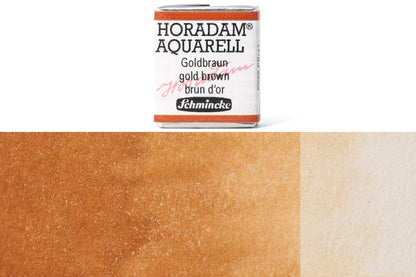 Schmincke - Horadam Watercolor Half Pan, #654 Gold Brown - St. Louis Art Supply