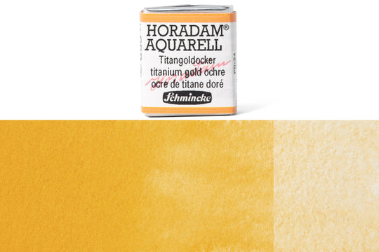 Schmincke - Horadam Watercolor Half Pan, #659 Titanium Gold Ochre - St. Louis Art Supply