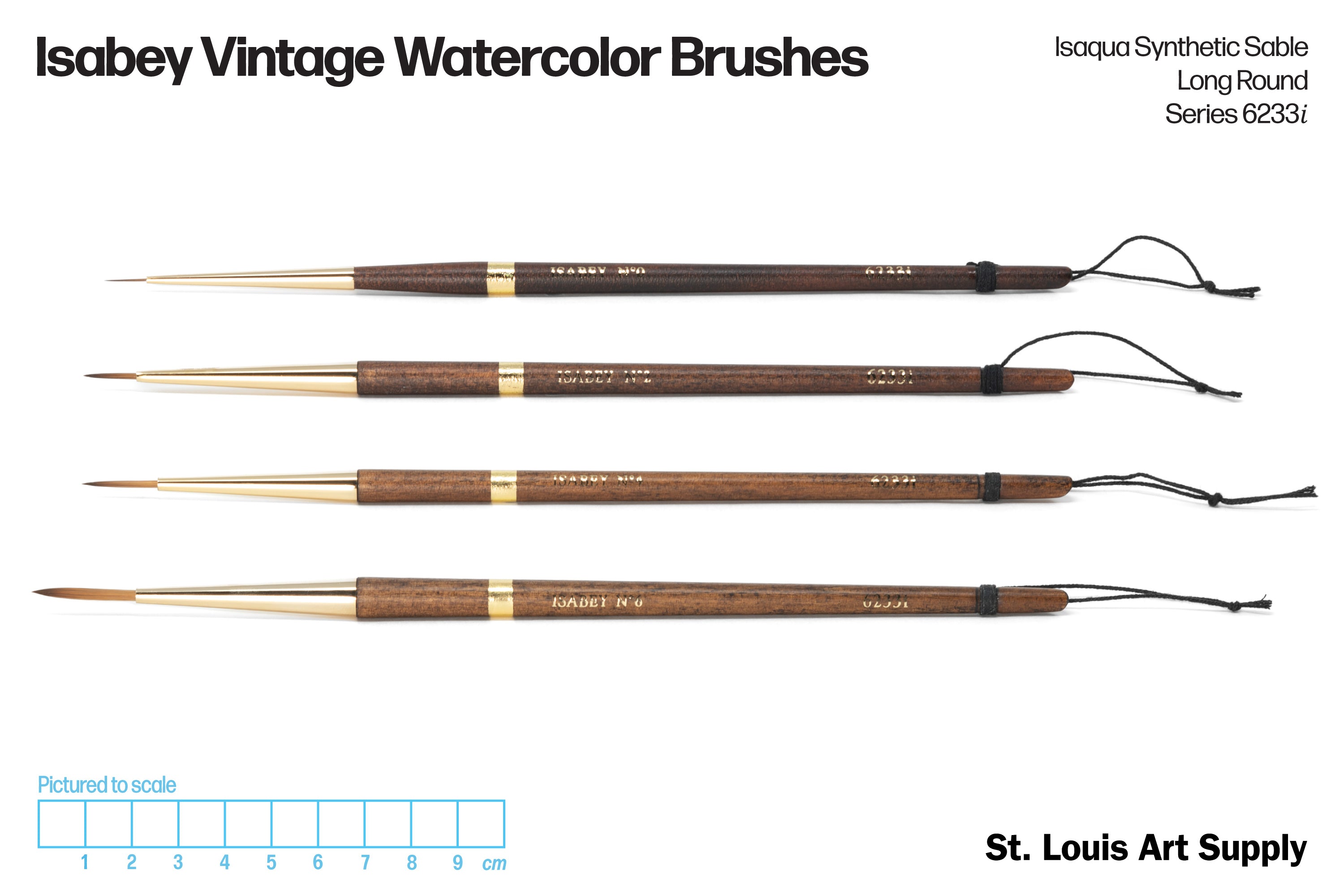 Isabey - Vintage Watercolor Brush, Synthetic Sable, Long Round - St. Louis Art Supply