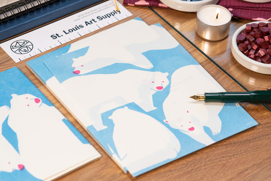 Midori - Kimagure Letter Pad, Polar Bears - St. Louis Art Supply