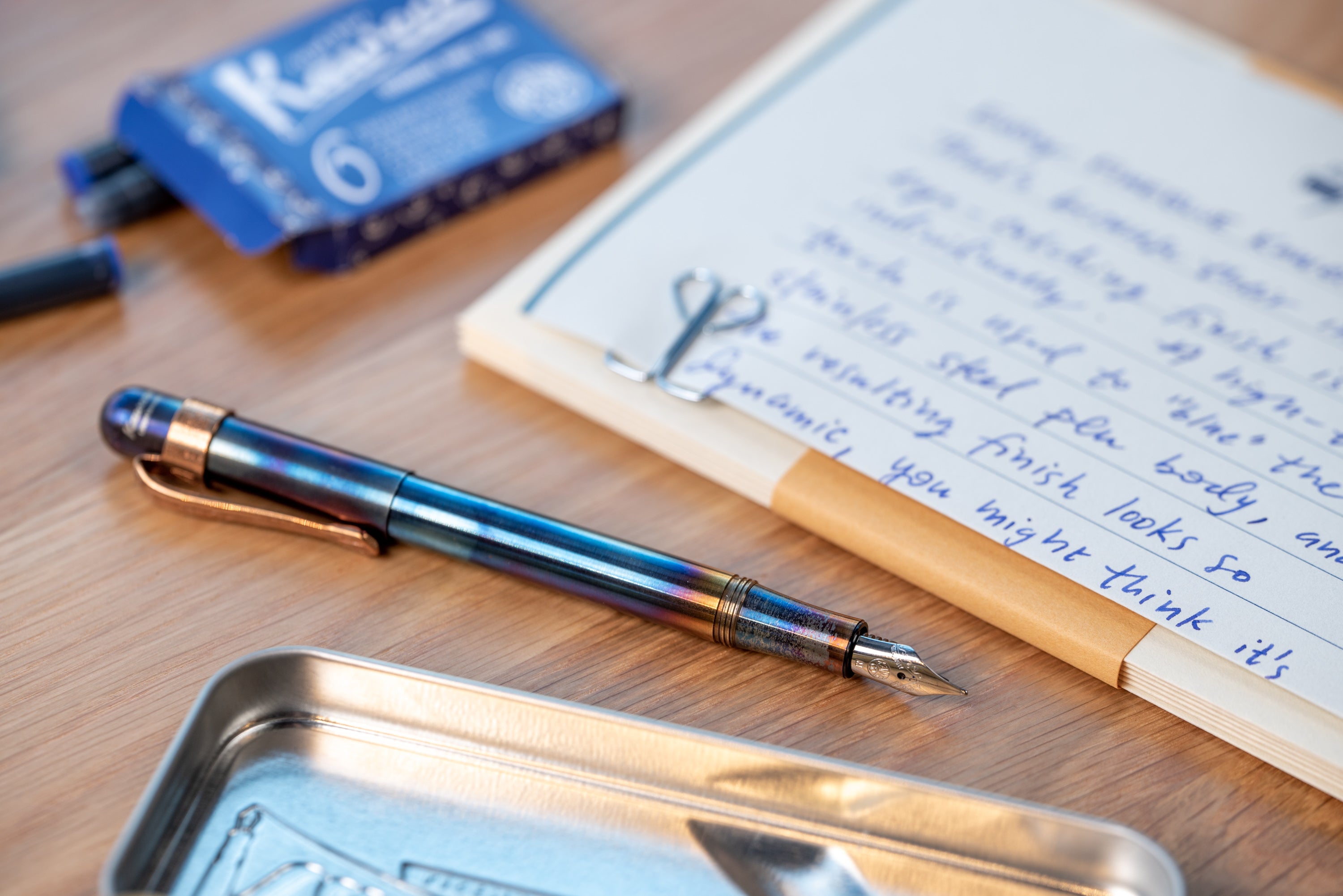 Kaweco - Liliput Pocket Fountain Pen, Fireblue Steel - St. Louis Art Supply