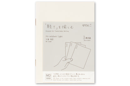 MD Notebook Light, A6 Lined, Set of 3
