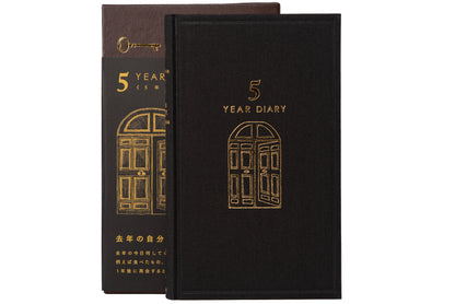 Midori - Five Year Diary, Black - St. Louis Art Supply