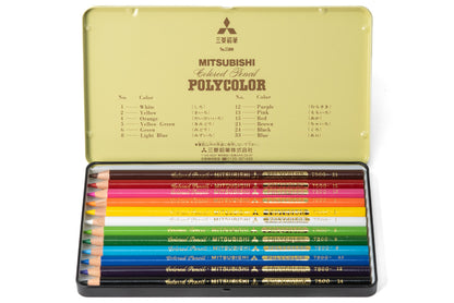 Mitsubishi Pencil Co. - Polycolor Colored Pencils, Set of 12 - St. Louis Art Supply