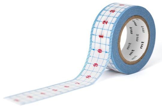 mt - mt Washi Tape, Ruler (Blue/White) - St. Louis Art Supply