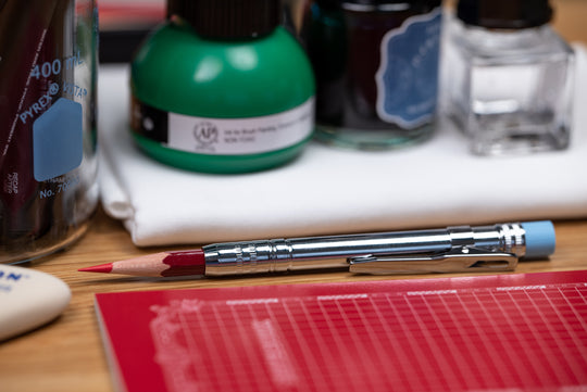 Pencil Extender, Chrome with Red Pencil