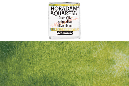 Schmincke - Supergranulation Watercolor Half Pan, #932 Shire Olive - St. Louis Art Supply