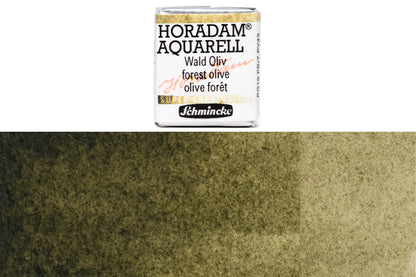 Schmincke - Supergranulation Watercolor Half Pan, #941 Forest Olive - St. Louis Art Supply