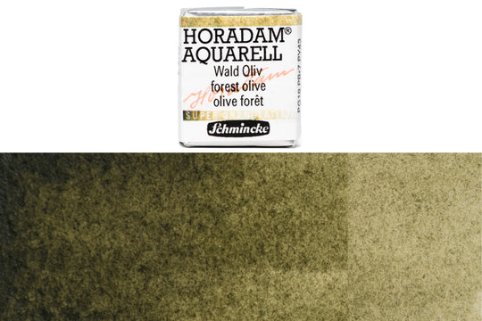 Schmincke - Supergranulation Watercolor Half Pan, #941 Forest Olive - St. Louis Art Supply