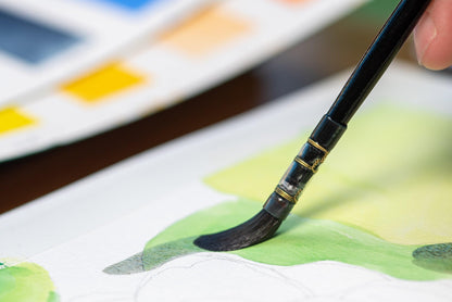 Schmincke - Akademie Watercolor Half Pan, #554 Olive Green Yellowish - St. Louis Art Supply