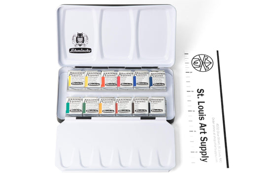 Schmincke - Akademie Watercolors, Set of 12 Half Pans - St. Louis Art Supply