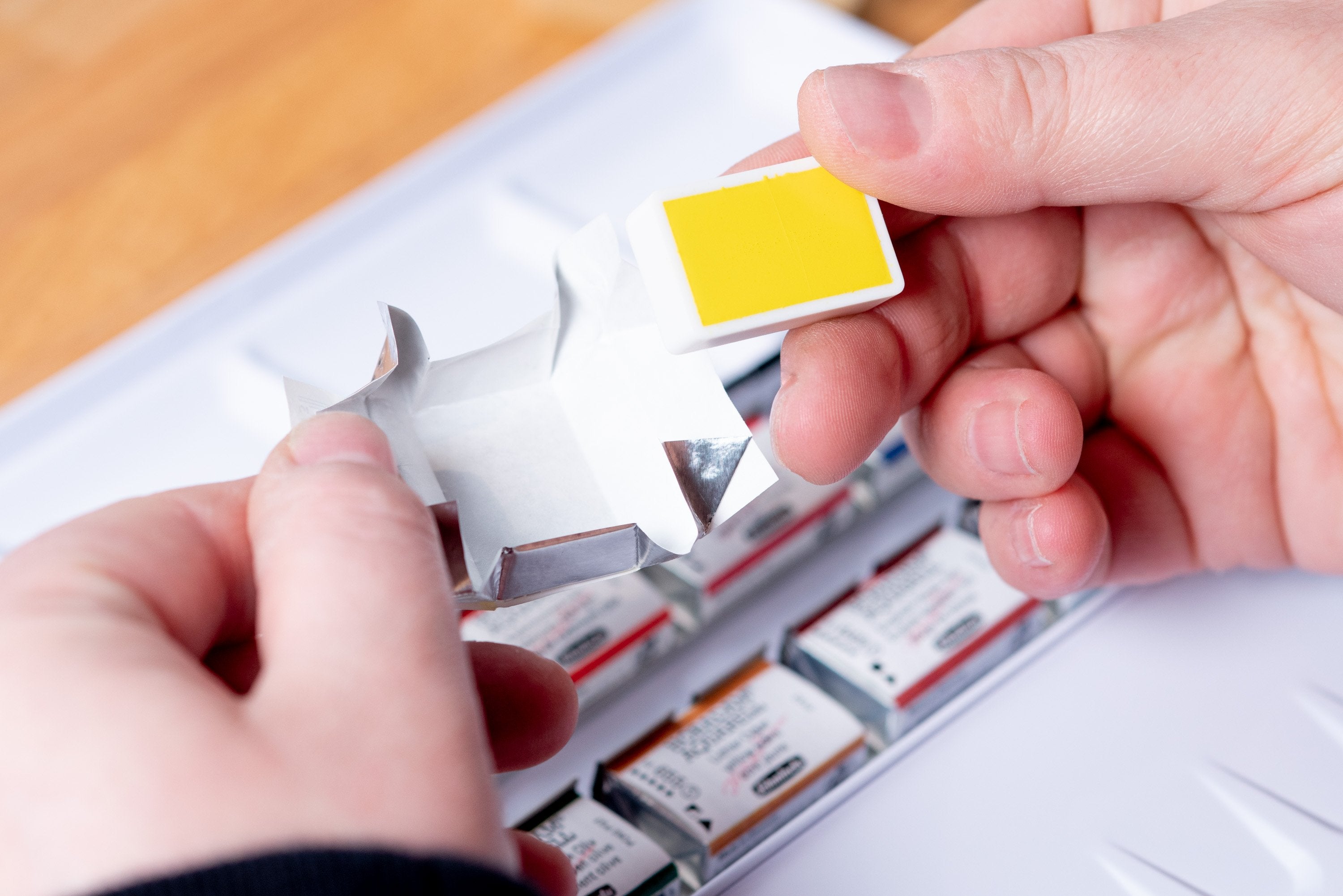 Schmincke - Horadam Watercolor Full Pan, #348 Cadmium Red Orange - St. Louis Art Supply