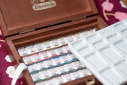 Schmincke - Horadam Watercolors, Wood Box Set of 48 with Palette - St. Louis Art Supply
