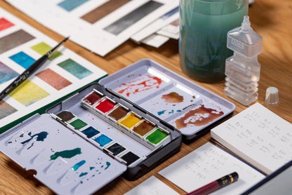 Schmincke - Supergranulation Watercolor Half Pan, #984 Tundra Blue - St. Louis Art Supply